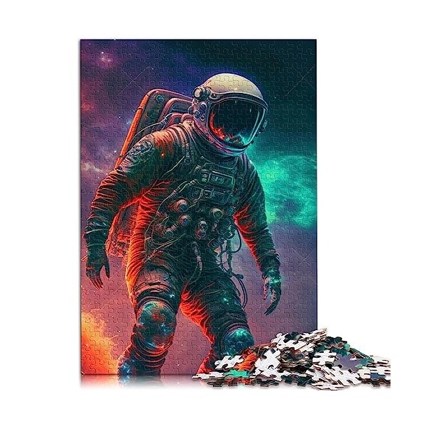 Puzzle pour Adultes Couleur Astronaute 500 pièces Puzzles Adultes Puzzles Cadeaux Puzzle Bois pour Adultes Cadeaux activités 