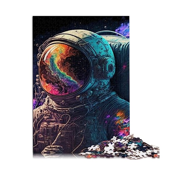 Puzzle pour Adultes Couleur Astronaute 500 pièces Puzzles Adultes Puzzles Cadeaux Puzzle Bois pour Adultes Cadeaux activités 