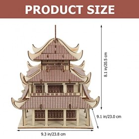 Alasum 1 Jeu Construire Un Puzzle 3D Puzzle Éducatif en Bois Puzzle De Bâtiment Ancien en Bois Casse-tête De Construction Puz