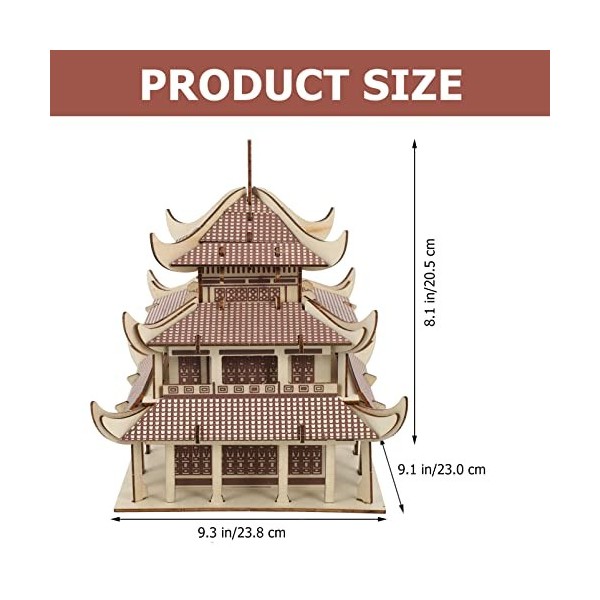 Alasum 1 Jeu Construire Un Puzzle 3D Puzzle Éducatif en Bois Puzzle De Bâtiment Ancien en Bois Casse-tête De Construction Puz