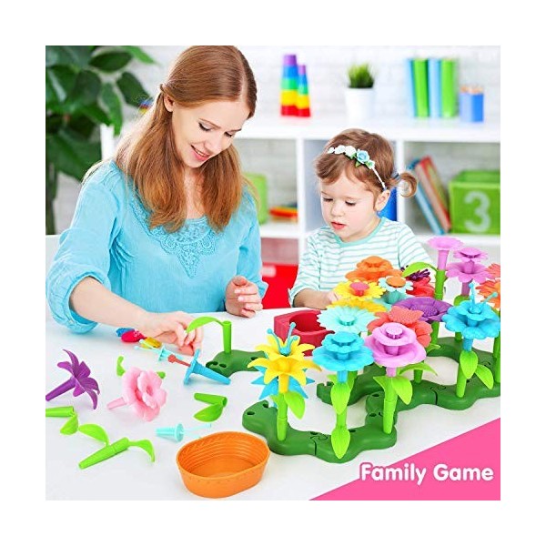 Jouets de Construction de Jardin de Fleurs pour Filles, 148 pièces Ensembles de Bouquets de Bricolage pour Filles de 3 4 5 6 