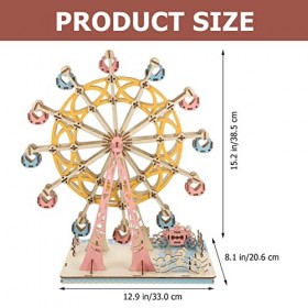 Alasum 1 Jeu Puzzle 3D De La Grande Roue en Bois 3D Bloc De Grande Roue Tournant Jouet De Grande Roue Modèle De Grande Roue A