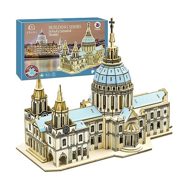 KHOLEZ Puzzle 3D, Maquette en Bois a Construire pour Adulte Enfants, Loisirs Créatifs Adultes - Cathédrale Saint-Paul, Puzzle