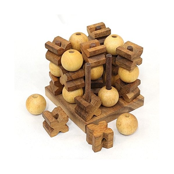 3D Tic Tac Toe XOXO : Jeu de Bois Traditionnel Fait à la Main . Organique Jeu et Jeux pour Les Adultes de SiamMandalay