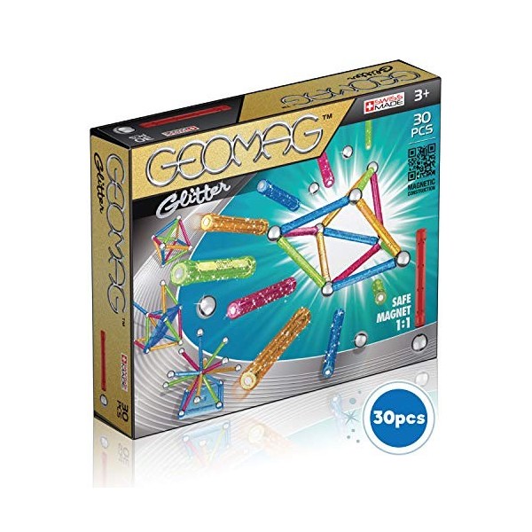 Geomag - Classic 531 Glitter, Constructions Magnétiques et Jeux Educatifs, GM201, 30 Pièces