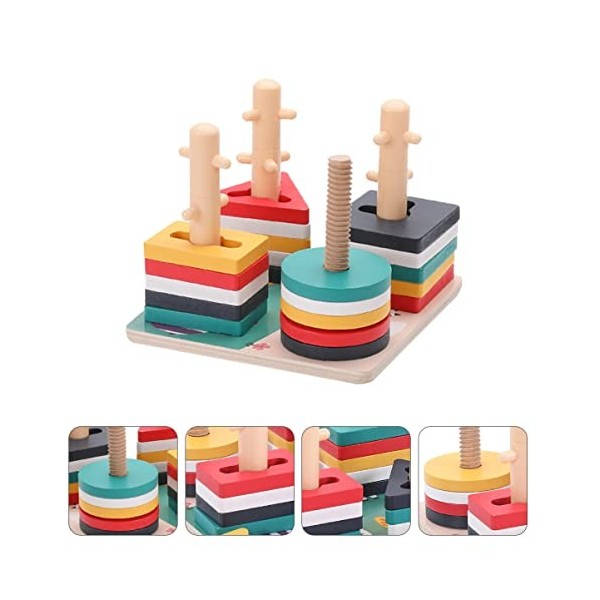 Toyvian 1Set Bâtiment Couleur Formes Formation Jouet Jouets Éducatifs Apprentissage Bloc de Forme Durable Enfants Jouet pour 