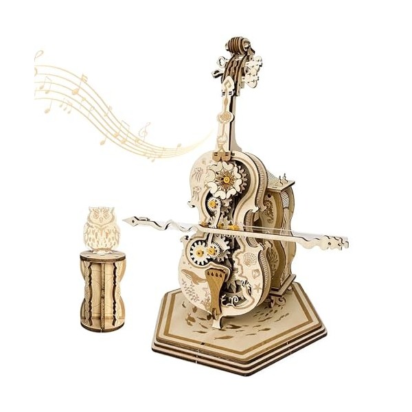 Puzzle 3D pour adultes - En bois - Violoncelle magique - Pour adultes et adolescents - Puzzle en bois - Magic Cello