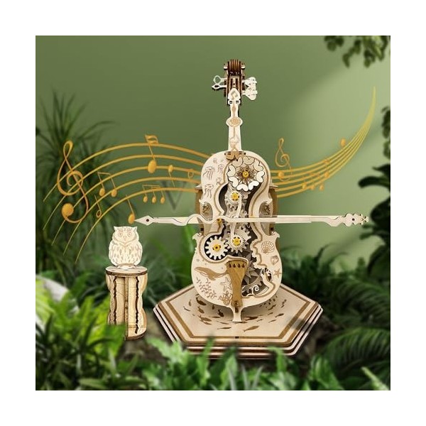 Puzzle 3D pour adultes - En bois - Violoncelle magique - Pour adultes et adolescents - Puzzle en bois - Magic Cello