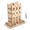 Toyvian 1 Jeu Modèle en Bois Casse-tête De Peinture 3D Miniature Artisanat Bricolage Modèle De Maison en Bois Puzzle Château 