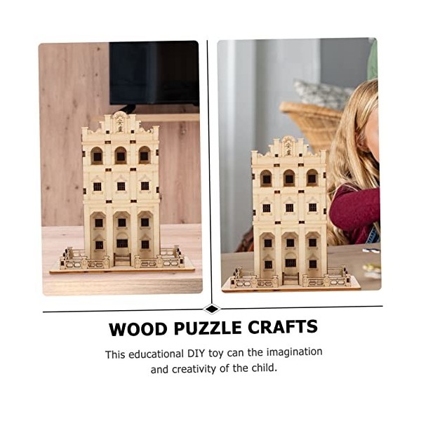 Modèle de maison de bricolage, maison de villa en bois puzzle 3D