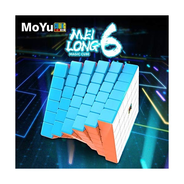 FunnyGoo MoYu Cubing Classroom Mofang jiaoshi Meilong 6 6x6 Cubes de Puzzles Magiques à Six Couches MFJS Cube 6x6x6 avec Supp
