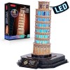 Puzzle 3D LED Tour de Pise - Architecture Modèle Kits de Construction Cadeau pour Enfants et Adultes, 42 Pièces