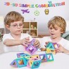 Kizmyee Jeu de Magnetique Enfant, Macaron Blocs Constructions Magnétiques 42 Pièces, Jeux de Construction Educatif Jeux Enfan
