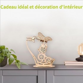 ACROPAQ - Kit Puzzle 3D Bois Papillon - Maquette à Construire - Modèles mécaniques pour Adultes - Pas Besoin de Colle - Maque