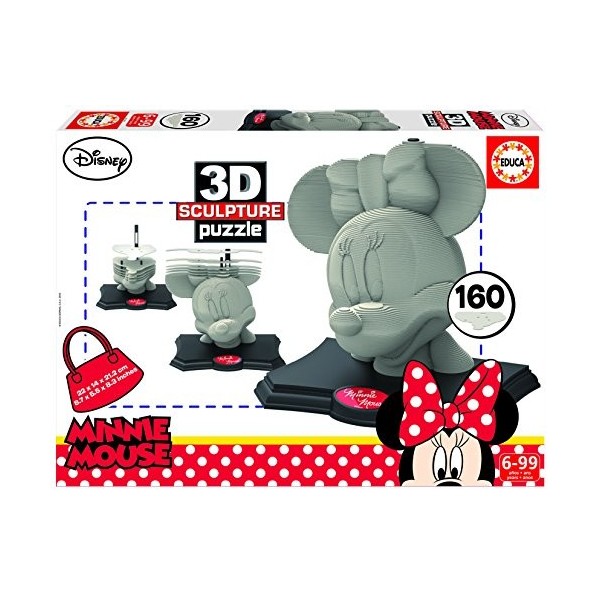 Educa - 16970-3D Sculpture Puzzle - Minnie - 160 pièces