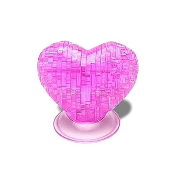 Puzzle effet crystal cœur 3D rose