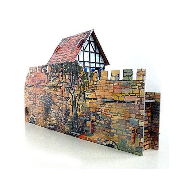 Keranova keranova250 27 x 10 x 17 cm Papier Clever médiéval Town House près du Mur 3D Puzzle