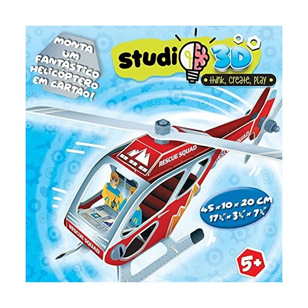 Educa - Puzzle 3D Studio 3D Hélicoptère, Puzzle pour Enfants Casse-tête pour Développement, Agilité et Amusement les garçons