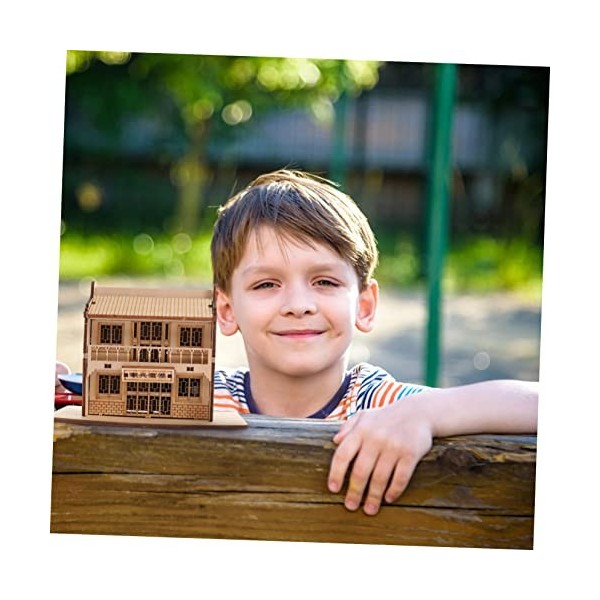 Toyvian 1 Jeu Modèle en Bois Casse-tête en Bois 3D Modèles De Maison en Bois Bricolage Kits De Modèles De Puzzle en Bois 3D S