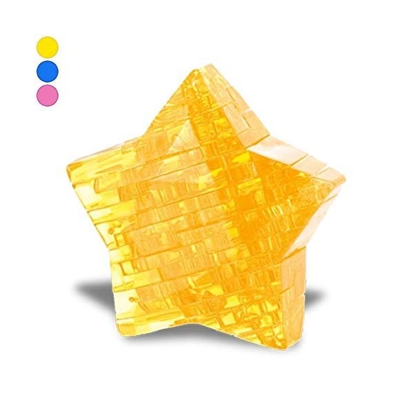 Ebiz Puzzle 3D Effet Crystal étoile Jaune