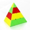 FunnyGoo Mofangge 4x4 Pyramid Triangle Pyraminx Magic Cube Speed Puzzle cube with One Display Stand Stickerless 