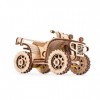 Wood Trick ATV Quad Bike Mini 3D Wooden Puzzle for Adults and Kids to Build - 4.5 x 2.7 in - Mechanical Moving Parts - Wood M