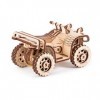 Wood Trick ATV Quad Bike Mini 3D Wooden Puzzle for Adults and Kids to Build - 4.5 x 2.7 in - Mechanical Moving Parts - Wood M