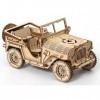 Beligi Puzzle Voiture 3D en Bois, Jeu de Construction Jeep de lArmée, Kit dAssemblage Enfants Adultes, Modèle 19 cm