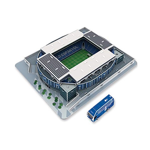 Aida Bz Sport Stade modèle 3D, Cornella Stade Espanyol Modèle Fans Souvenir Bricolage Puzzle, 14" X 11.8" X 2"