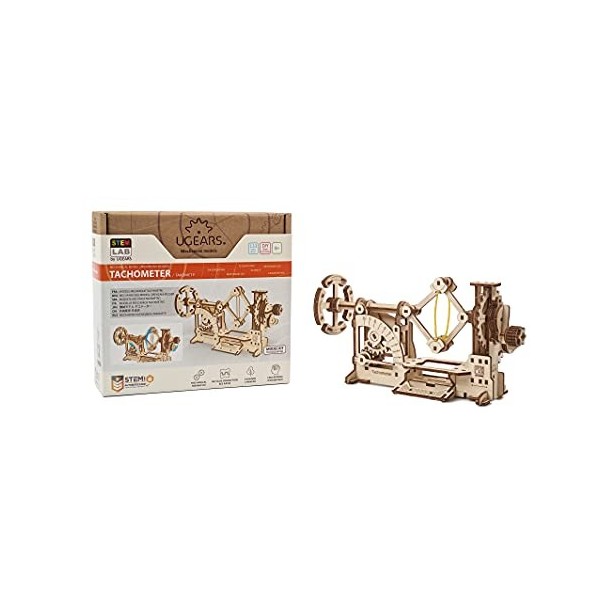 UGEARS STEM Tachymètre Model Kit – Puzzles en Bois 3D créatifs pour Adultes, Adolescents et Enfants – Kit de Science mécaniqu