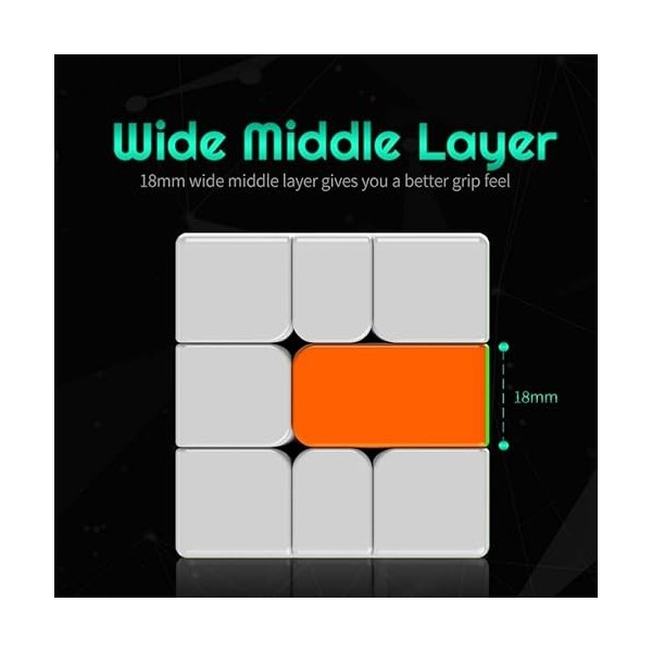 Speed ​​Cube, YJ MGC Square-1 Puzzle Magique Magnétique Cube Professionnel SQ1 sans Autocollant en Forme de Twsit Puzzle 3D C