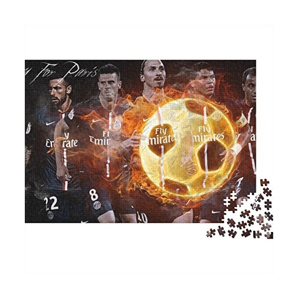 Football Puzzle Adultes 500 Pieces Paris Saint-Germain PSG Logo Puzzles Classique Kit De Bricolage Jouet en Bois Cadeau Uniqu