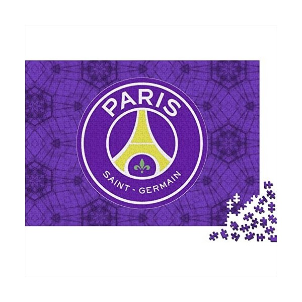 Football Puzzle Adultes 500 Pieces Paris Saint-Germain PSG Logo Puzzles Classique Kit De Bricolage Jouet en Bois Cadeau Uniqu