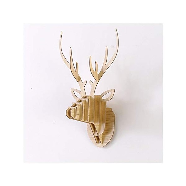 JHWSX Deer Head Antler 3D Puzzle, Créatif Moderne Simplicité Bricolage Art Papier Renne Salon Fond Paroi Décoration Color : 