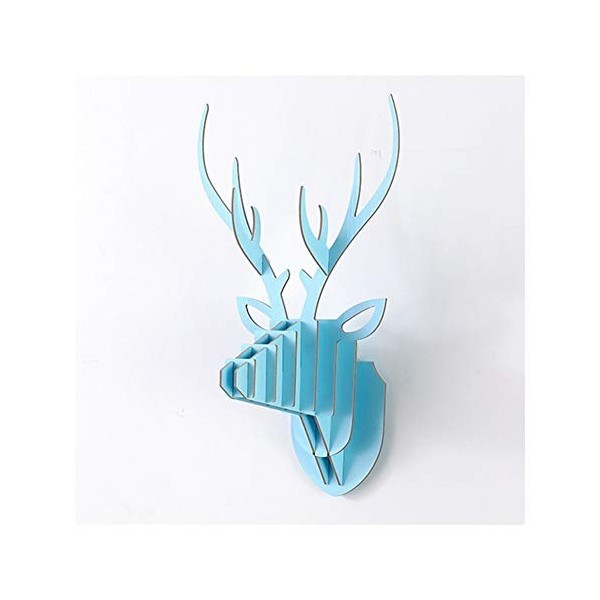 JHWSX Deer Head Antler 3D Puzzle, Créatif Moderne Simplicité Bricolage Art Papier Renne Salon Fond Paroi Décoration Color : 