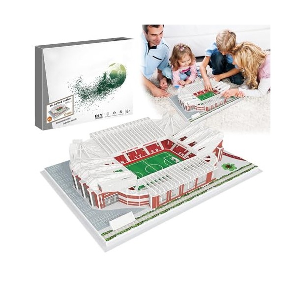 IXYHKB Casse-tête 3D de stade de football Old Trafford - 131 pièces - Puzzle de stade de football 3D Manchester United - Kit 