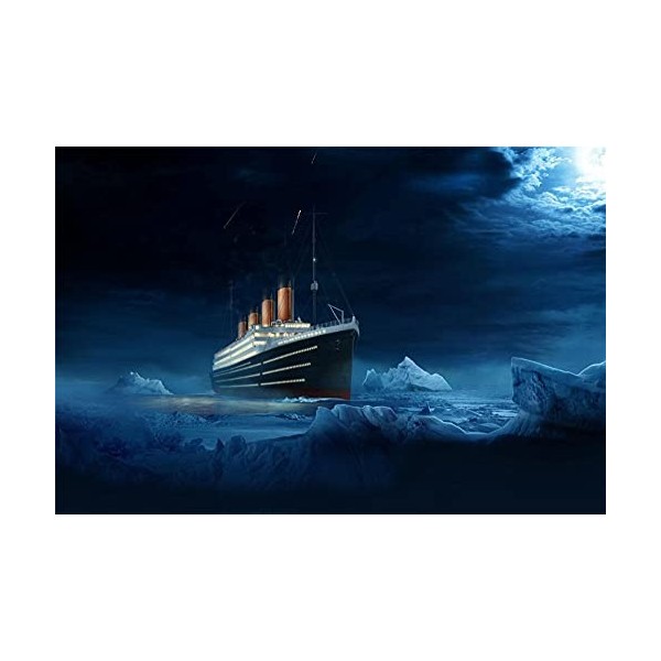 YANCONG Puzzle en Bois Adulte 300 Pièces, Puzzle 3D, Titanic Près DIceberg Cadeaux De Décoration À La Maison 38X26Cm