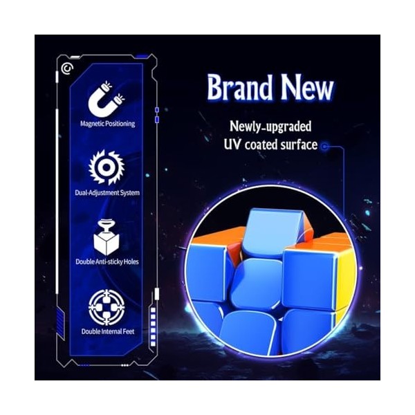 Oostifun MoYu MoFang JiaoShi RS3M UV Coated Version 3x3x3 Cube Cubing Classroom Dual-Adjustment System 3x3 RS3M UV Cube Puzzl