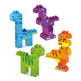 Jouets Ecoiffier - 1387 - Coffre Dinosaures 150 pièces - Abrick - Jeu de Construction pour Enfant - Dès 18 Mois - Fabriqué en