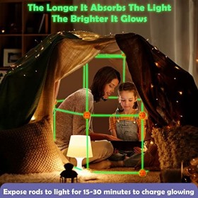 Kit de Construction de Fort pour Enfants - Brillent dans Le Noir, 130 PCS Jouet Fort créatif pour garçon et Fille de 5+ Ans -