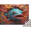 Effets Visuels 3D Puzzles en Bois pour Adultes,Poisson Jeux Interactifs pour La Famille, Jeux De Puzzle, Puzzles Stimulants 5