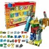 Yangers Alphabet numéros transformateurs Robot Maths Jouets éducatifs bâtiment Construction Bloc Puzzle véhicule Militaire mo