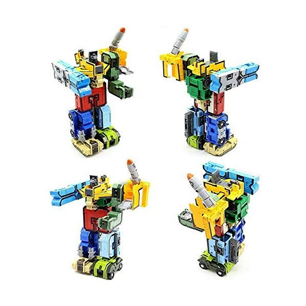 Yangers Alphabet numéros transformateurs Robot Maths Jouets éducatifs bâtiment Construction Bloc Puzzle véhicule Militaire mo