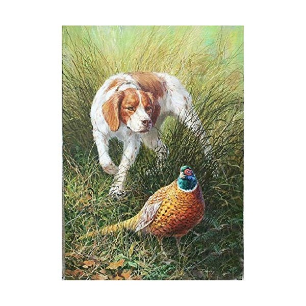 Puzzle 1000 Pièces Adultes Faisan et chien Puzzle en Bois DIY Jeu de Famille,Jeu de Team Building,Cadeau pour Les Amants ou L