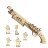 ROKR Pistolet en Bois à Assembler Model - Pistolet à Construire avec Elastiques - Puzzle mécanique en Bois pour Enfants et Ad