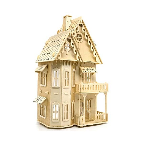 CUTEROOM Fantasy Villa - Puzzle 3D en Bois Kit de Construction Chambre et Meubles Mignons