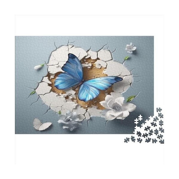 Effet 3D Papillon 1000 Pièces, DIY Puzzle, Divertissement Créatif, Cadeau, Amuesment, Puzzles Classiques Animal en Bois 100