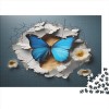 Effet 3D Papillon 1000 Pièces, DIY Puzzle, Divertissement Créatif, Cadeau, Amuesment, Puzzles Classiques Animal en Bois 100