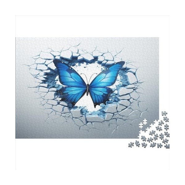 Puzzle De 1000 Pièces pour Adultes | Effet 3D Papillon 1000pcs 75x50cm - Matériau en Bois