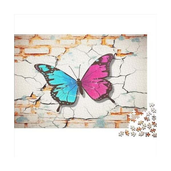 Puzzle De 1000 Pièces pour Adultes | Effet 3D Papillon 1000pcs 75x50cm - Matériau en Bois